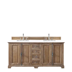 Providence 72″ Double Vanity, Driftwood w/ 3 CM White Zeus Quartz Top