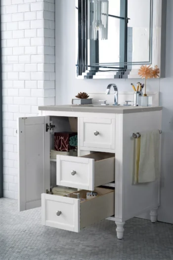 Copper Cove Encore 30" Single Vanity, Bright White w/ 3 CM Eternal Serena Quartz Top - Image 4