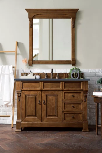 Brookfield 48" Single Vanity, Country Oak w/ 3 CM Charcoal Soapstone Quartz Top - Image 2