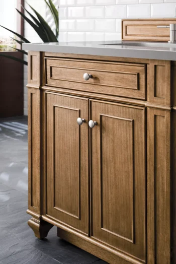 Bristol 72" Double Vanity, Saddle Brown w/ 3 CM Grey Expo Quartz Top - Image 5