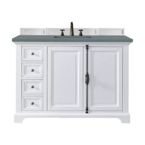 Providence 48″ Single Vanity, Bright White w/ 3 CM Cala Blue Top