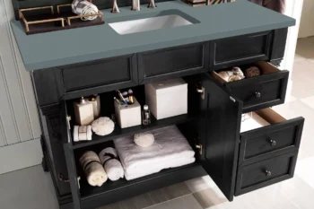 Brookfield 48" Single Vanity, Antique Black w/ 3 CM Cala Blue Quartz Top - Image 4