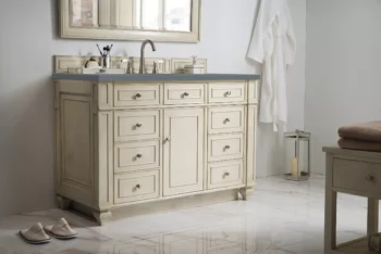Bristol 48" Single Vanity, Vintage Vanilla w/ 3 CM Cala Blue Quartz Top - Image 3