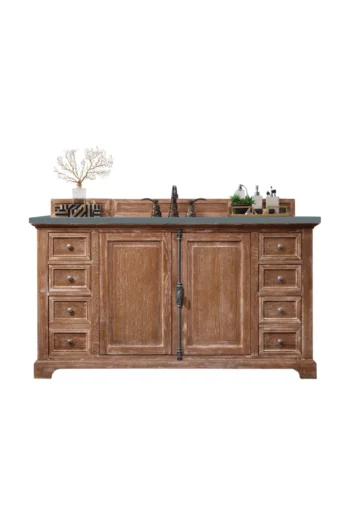 Providence 60" Single Vanity, Driftwood w/ 3 CM Cala Blue Top
