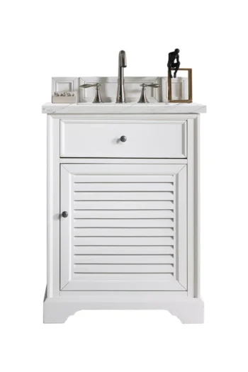 Savannah 26" Single Vanity, Bright White w/ 3 CM Ethereal Noctis Top