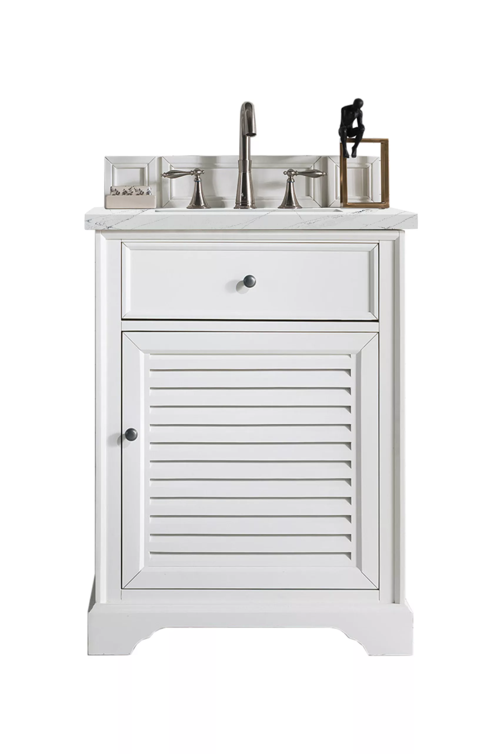 Savannah 26" Single Vanity, Bright White w/ 3 CM Ethereal Noctis Top
