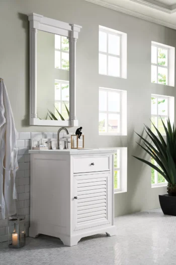 Savannah 26" Single Vanity, Bright White w/ 3 CM Ethereal Noctis Top - Image 3
