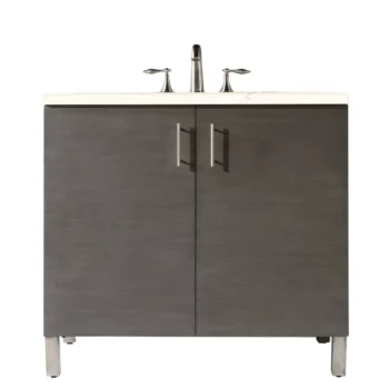 Metropolitan 36" Single Vanity, Silver Oak w/ 3 CM Eternal Marfil Quartz Top