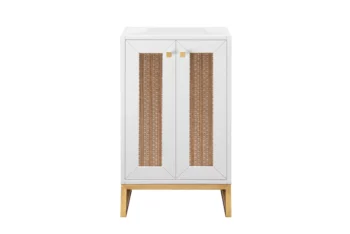 Chianti 20" Single Vanity Cabinet, Glossy White, Radiant Gold - Image 2