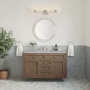 Chicago 48" Single Vanity, Whitewashed Walnut w/ 3 CM Eternal Serena Quartz Top - Image 3