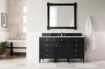 Brittany 60" Single Vanity, Black Onyx, w/ 3 CM Eternal Serena Quartz Top - Image 2