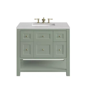 Breckenridge 36″ Single Vanity, Smokey Celadon w/ 3 CM Eternal Serena Top