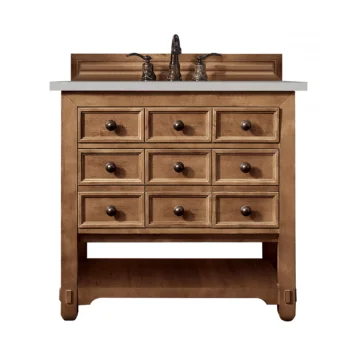 Malibu 36" Single Vanity, Honey Alder w/ 3 CM Eternal Serena Quartz Top