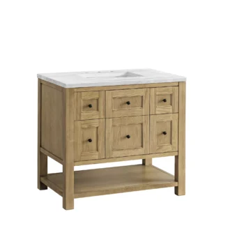 Breckenridge 36" Single Vanity, Light Natural Oak w/ 3 CM Arctic Fall Top - Image 7