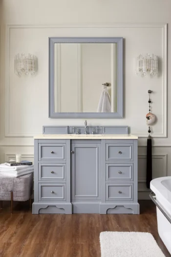 De Soto 48" Single Vanity, Silver Gray w/ 3 CM Eternal Marfil Quartz Top - Image 2