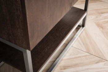 Columbia 31.5" Single Vanity, Coffee Oak, Brushed Nickel, w/ Glossy White Composite Stone Top - Image 7