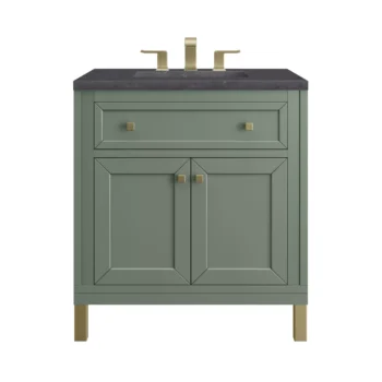 Chicago 30" Single Vanity, Smokey Celadon w/ 3 CM Charcoal Soapstone Top - Image 2