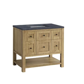 Breckenridge 36" Single Vanity, Light Natural Oak w/ 3 CM Charcoal Soapstone Top - Image 6