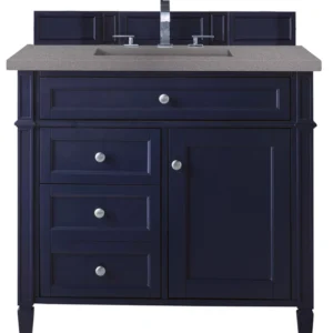 Brittany 36″ Single Vanity, Victory Blue w/ 3 CM Grey Expo Top