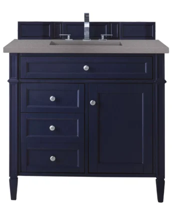 Brittany 36" Single Vanity, Victory Blue w/ 3 CM Grey Expo Top
