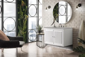 Athens 36" Single Vanity, Glossy White w/ 3 CM Eternal Serena Top - Image 7
