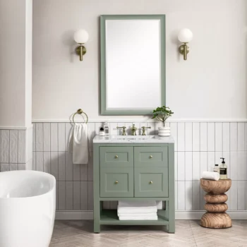 Breckenridge 30" Single Vanity, Smokey Celadon w/ 3 CM Ethereal Noctis Top - Image 2