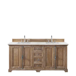 Providence 72″ Double Vanity, Driftwood w/ 3 CM Eternal Jasmine Pearl Quartz Top