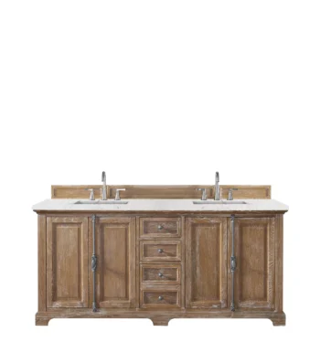 Providence 72" Double Vanity, Driftwood w/ 3 CM Eternal Jasmine Pearl Quartz Top