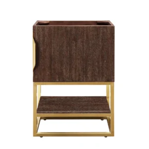 Columbia 24″ Single Vanity Cabinet, Coffee Oak, Radiant Gold