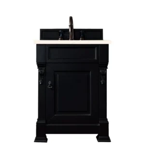 Brookfield 26″ Single Vanity, Antique Black w/ 3 CM Eternal Marfil Quartz Top