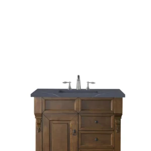 Brookfield 36″ Single Vanity, Country Oak w/ 3 CM Charcoal Soapstone Quartz Top