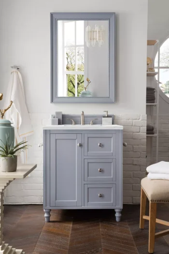 Copper Cove Encore 30" Single Vanity, Silver Gray w/ 3 CM Ethereal Noctis Quartz Top - Image 2
