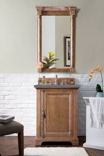 Providence 26" Single Vanity, Driftwood w/ 3 CM Cala Blue Top - Image 2