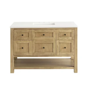 Breckenridge 48″ Single Vanity, Light Natural Oak w/ 3 CM White Zeus Top