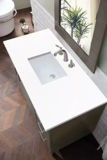 Metropolitan 48" Single Vanity, Silver Oak w/ 3 CM White Zeus Quartz Top - Image 3
