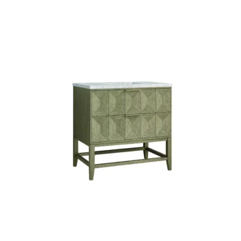 Emmeline 36" Single Vanity, Pebble Oak w/ 3 CM Eternal Jasmine Pearl Top - Image 6