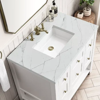 Breckenridge 36" Single Vanity, Bright White w/ 3 CM Ethereal Noctis Top - Image 5