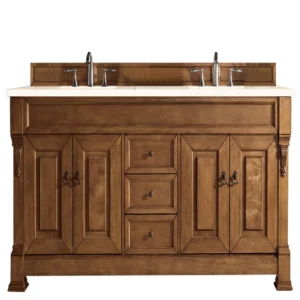 Brookfield 72″ Double Vanity, Country Oak w/ 3 CM Eternal Marfil Quartz Top