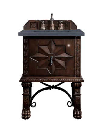 Balmoral 26" Single Vanity, Antique Walnut w/ 3 CM Charcoal Soapstone Quartz Top