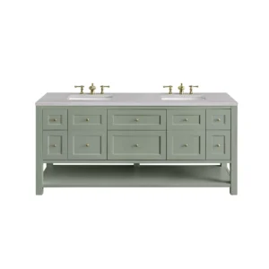 Breckenridge 72″ Double Vanity, Smokey Celadon w/ 3 CM Eternal Serena Top