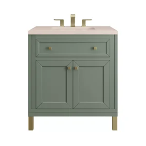 Chicago 30″ Single Vanity, Smokey Celadon w/ 3 CM Eternal Marfil Top