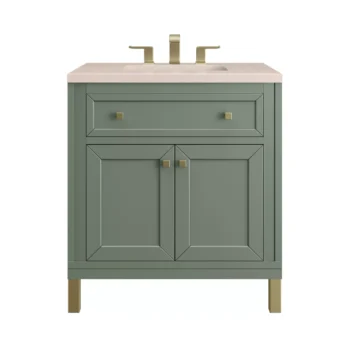 Chicago 30" Single Vanity, Smokey Celadon w/ 3 CM Eternal Marfil Top