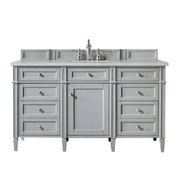 Brittany 60" Single Vanity, Urban Gray w/ 3 CM Eternal Serena Quartz Top