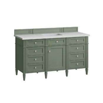 Brittany 60" Single Vanity, Smokey Celadon w/ 3 CM Ethereal Noctis Top - Image 6