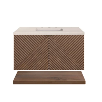Marcello 36" Single Vanity, Chestnut w/ 3 CM Eternal Marfil Top