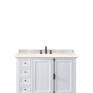 Providence 48″ Single Vanity, Bright White w/ 3 CM Eternal Marfil Top