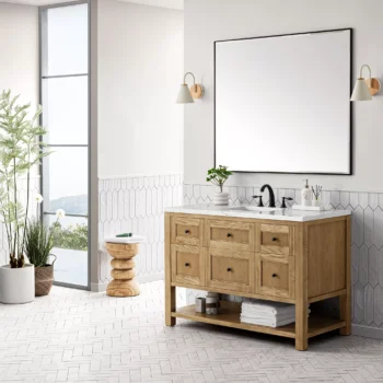 Breckenridge 48" Single Vanity, Light Natural Oak w/ 3 CM Ethereal Noctis Top - Image 3