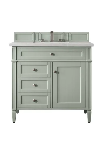 Brittany 36" Single Vanity, Sage Green w/ 3 CM Eternal Serena Quartz Top