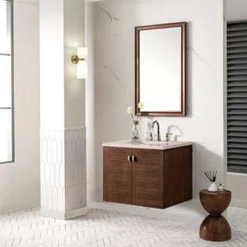 Amberly 30" Single Vanity, Mid-Century Walnut w/ 3 CM Eternal Marfil Top - Image 6