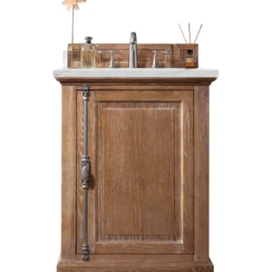 Providence 26″ Single Vanity, Driftwood w/ 3 CM Ethereal Noctis Quartz Top
